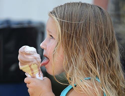 Little girl with an ice cream cone